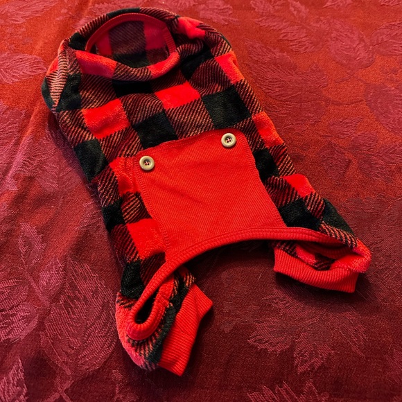 Paw Life Other - Red plaid Buffalo dog pajamas/clothing size small 7-11lbs